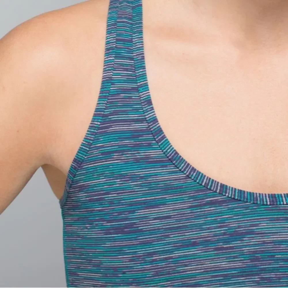 Lululemon Cool Racerback Tank SZ 2 Wee Are From Space Blue Tropics